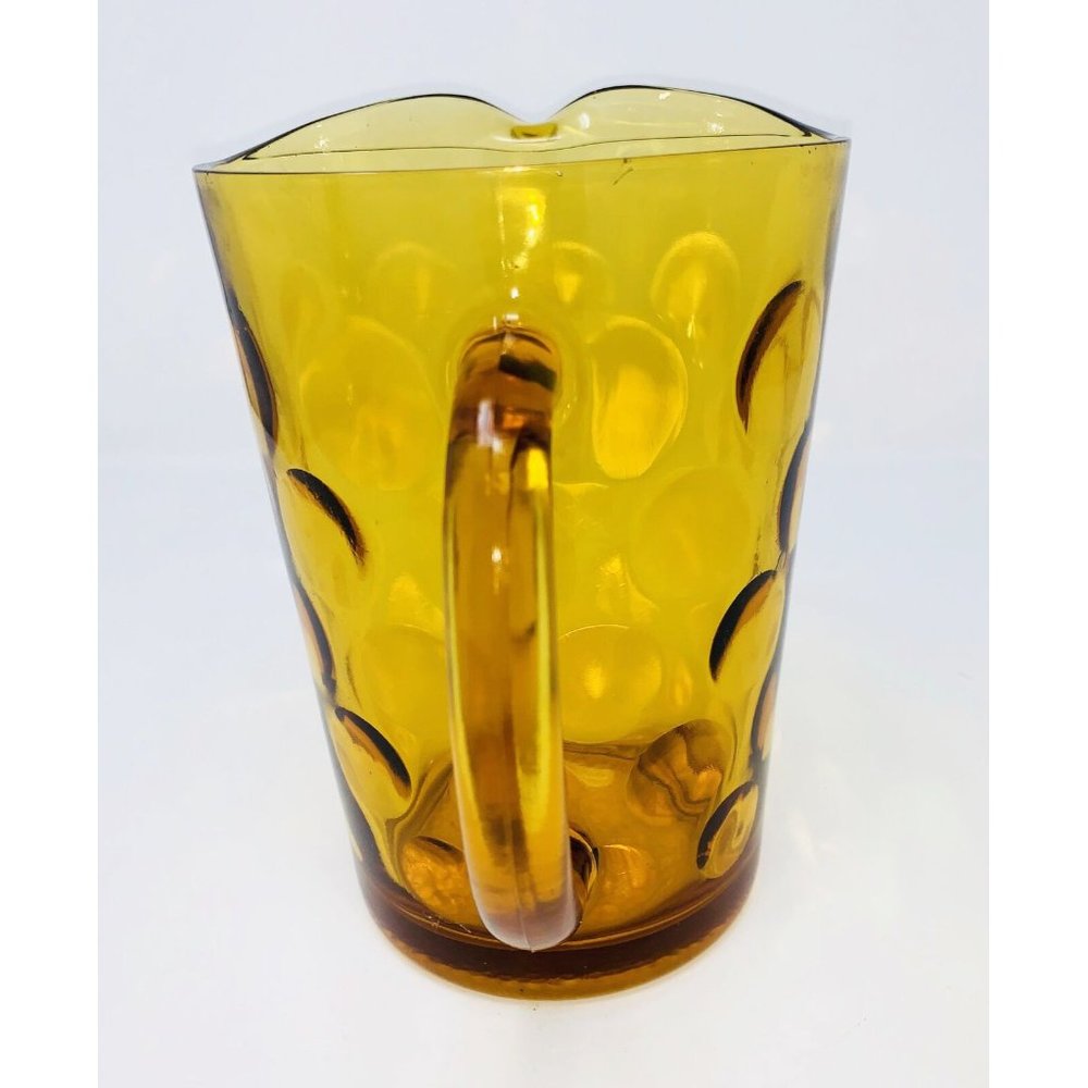 HAZEL-ATLAS ELDORADO Dot Thumbprint Pitcher ~ Granada Gold ~ Vogue Mid Century - Picture 4 of 8